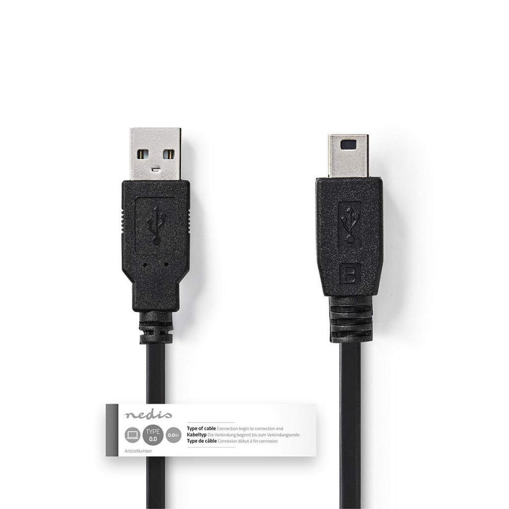 Nedis ccgt60300bk10 kabel usb 2.0 a han - mini 5-pin han 1,0 m sort