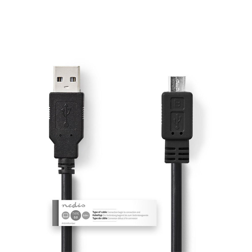 Nedis ccgt60500bk20 kabel usb 2.0 a han - micro b han 2.0 m sort