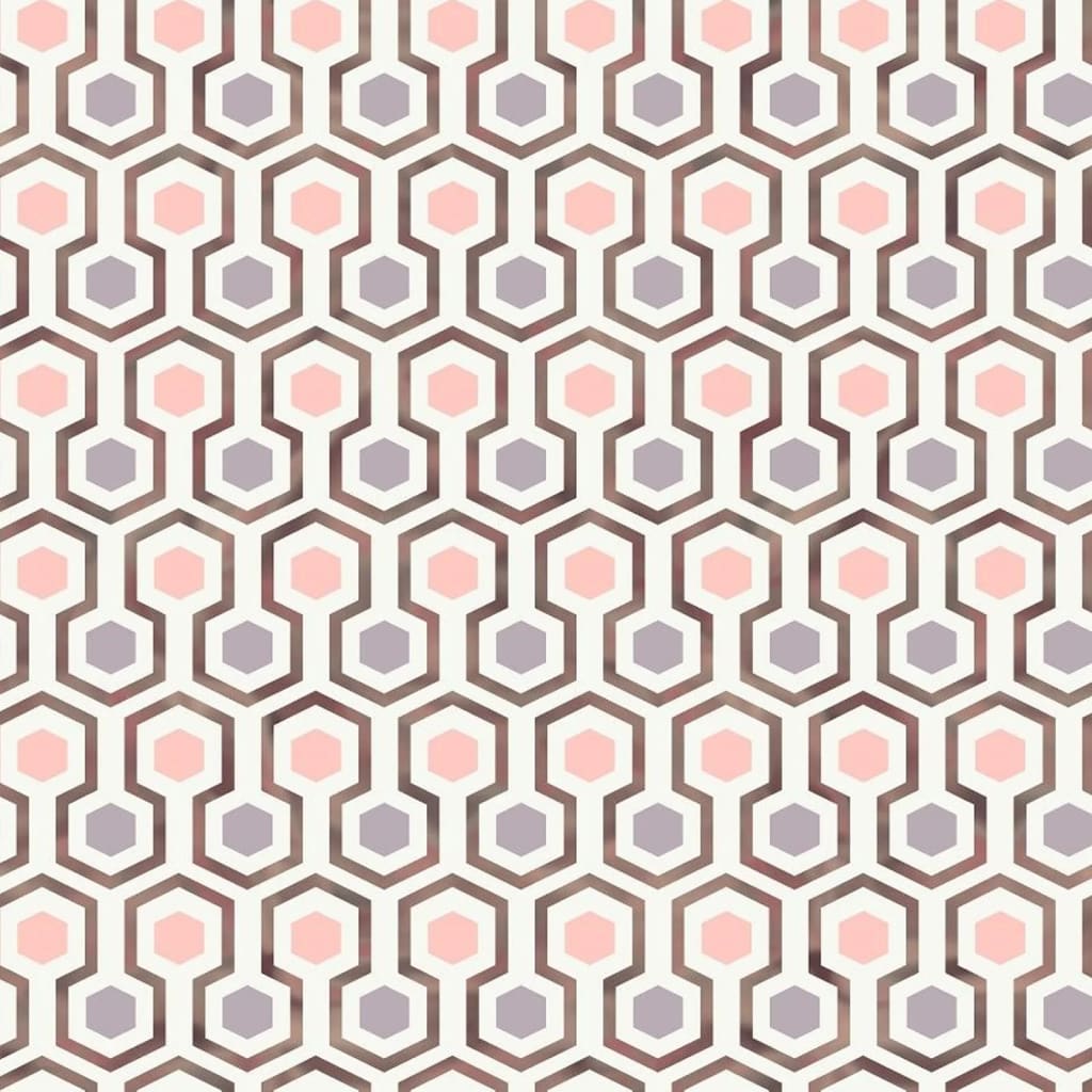 Noordwand tapet gode vibes hexagon mønster lyserød og lilla