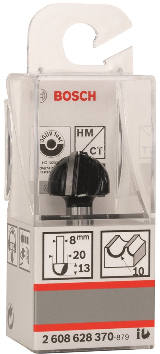 Bosch - halvrunde profilskærere 8 mm, r1 10 mm, d 20 mm, l 12,7 mm, g 46 mm