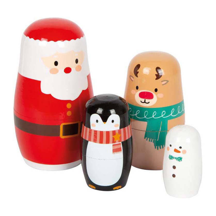 Lille fod - julematryoshka dukker