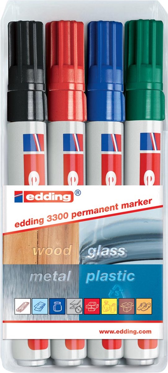 Edding tusch 3300 diagonal 1-5mm assorteret