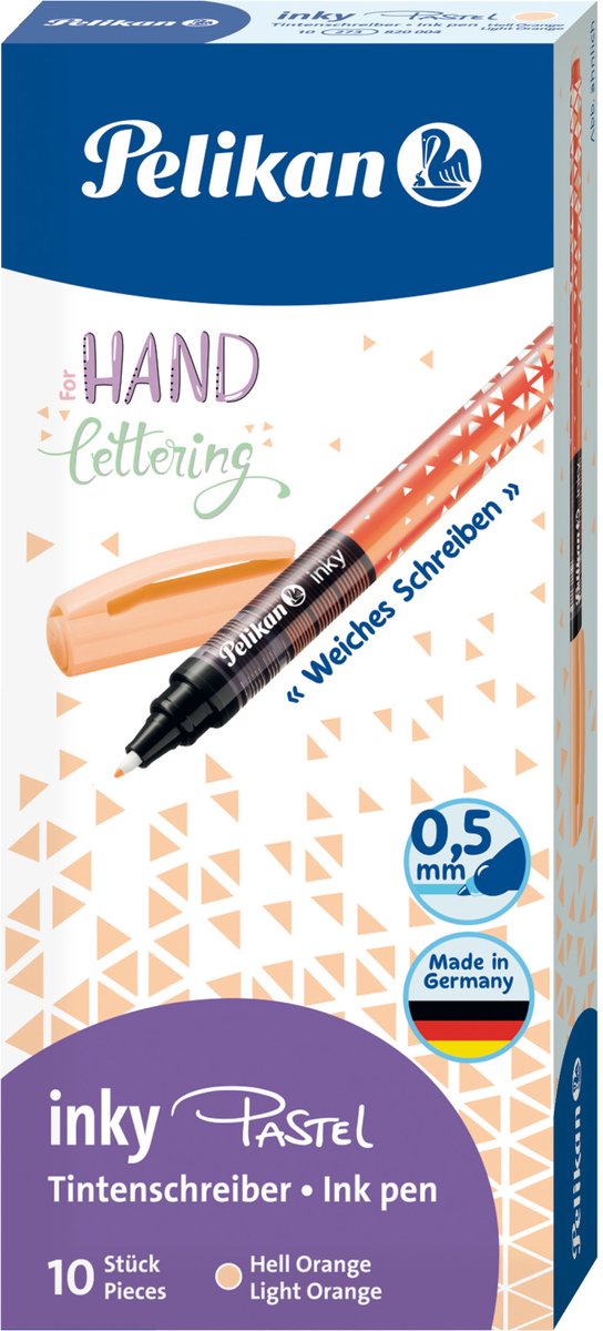Pelikan blæk pen inky 273 pastel lys orange 10 stk