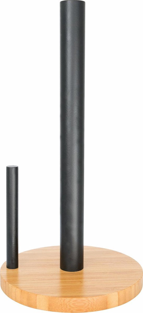 Point-virgule køkkenrulleholder - bambus - sort - ø 15cm h 29cm