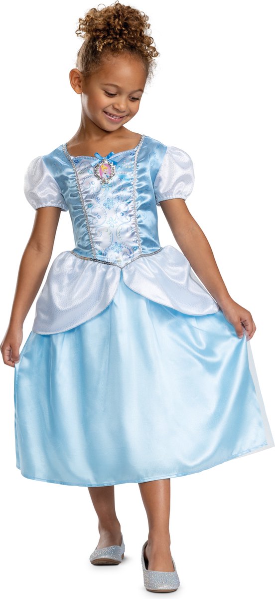 Forklædning disney prinsesse - askepot, klassisk askepot kjole, størrelse m (7-8 år), piger