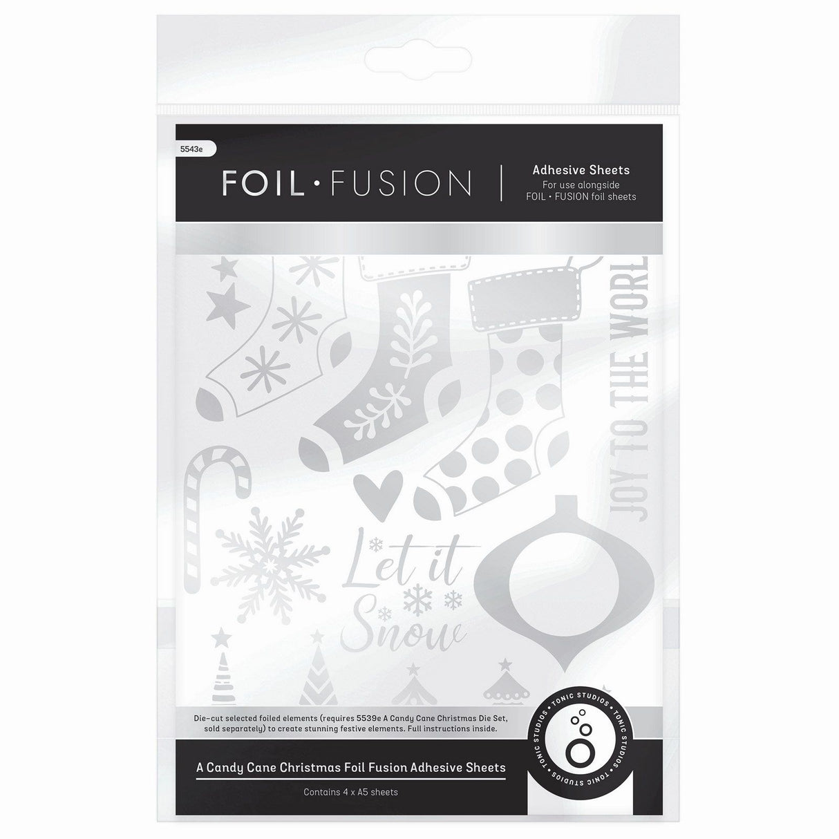 Tonic studios • en candy cane juleklæbende ark folie fusion
