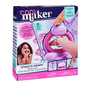 Cool maker - heishi armbåndsstudie - håndværkssæt til armbåndsfremstilling med enkel perlepen og mere end 1200 perler til armbånd, giver op til 15 armbånd