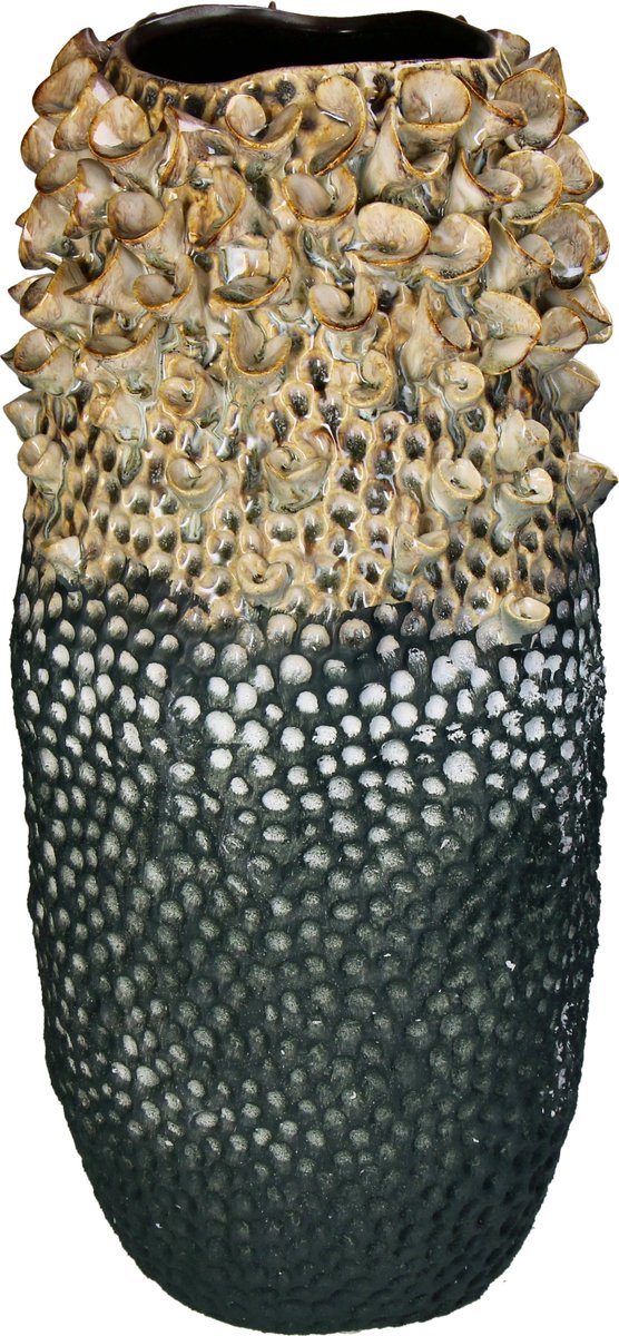 Hd collection vaas aardewerk grijs 24.5x23.5x49cm