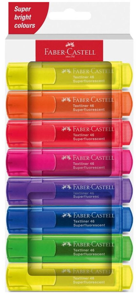 Faber-castell tekstmarkør - 8 stk i papkasse - fc-254648