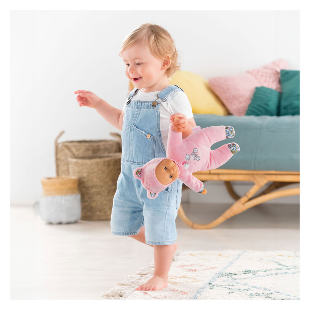 Corolle mon doudou sweet heart baby dukke pink bjørn, 30 cm