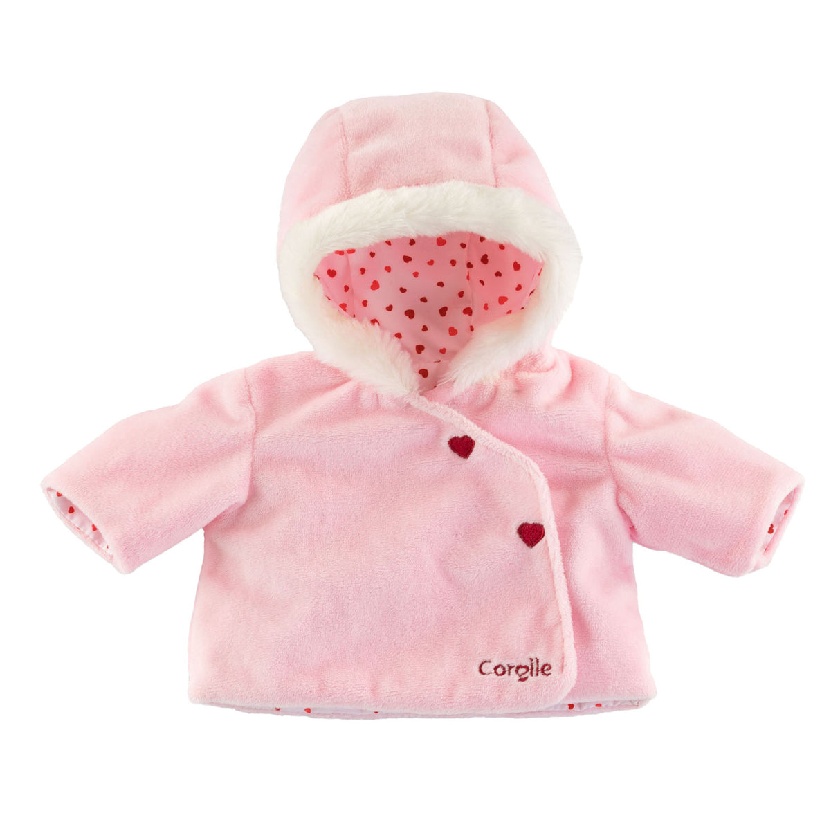 Corolle mon premier poupon jakke hjerter pink, 30cm