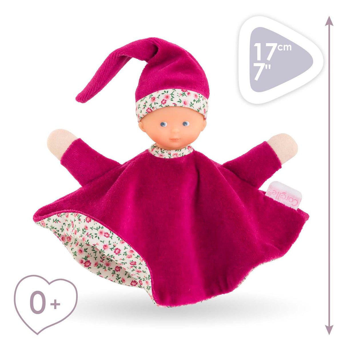 Corolle putteklud pink grenadine baby puttedukke 17cm blødt legetøj.