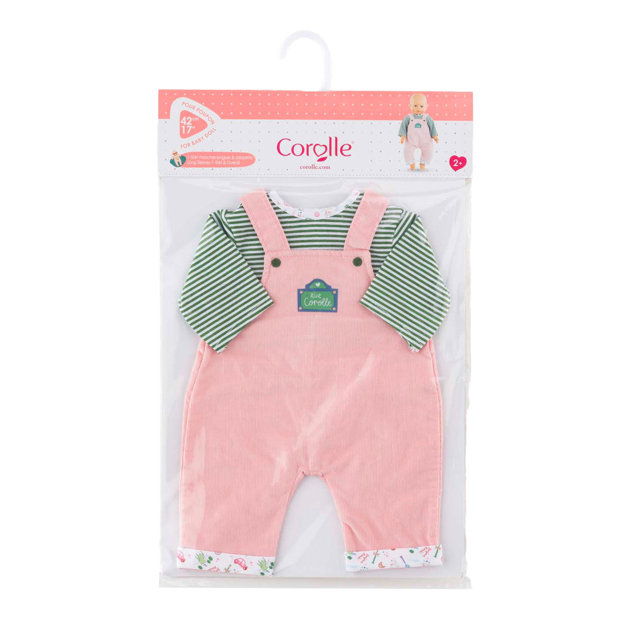 Corolle t-shirt og overalls til babydukke, 42 cm