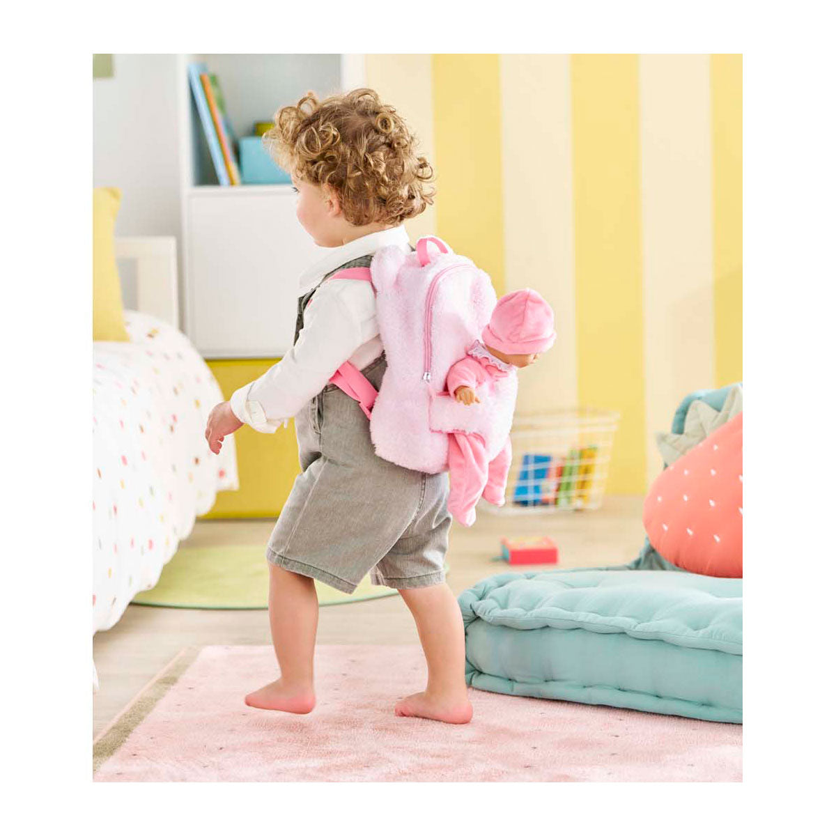 Corolle dukkebærende rygsæk pink plys 30 cm babydukke tilbehør.