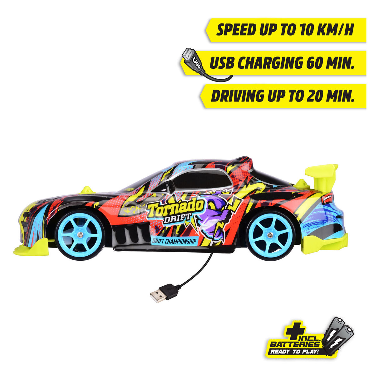 Dickie RC styrbar auto tornado drift RTR