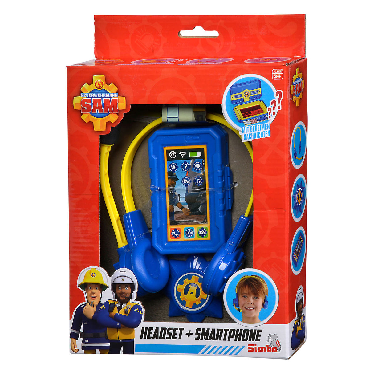 Simba Politiets headset og smartphone
