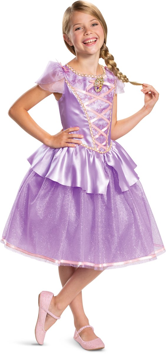 Forklædning rapunzel deluxe kostume m (7-8)