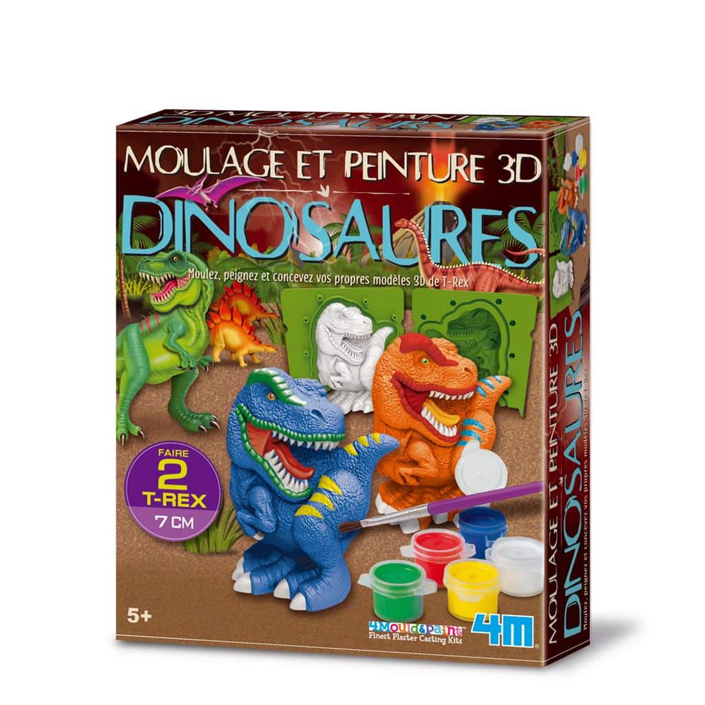 4m gipsstøbning og maling af 3D dinosaurer