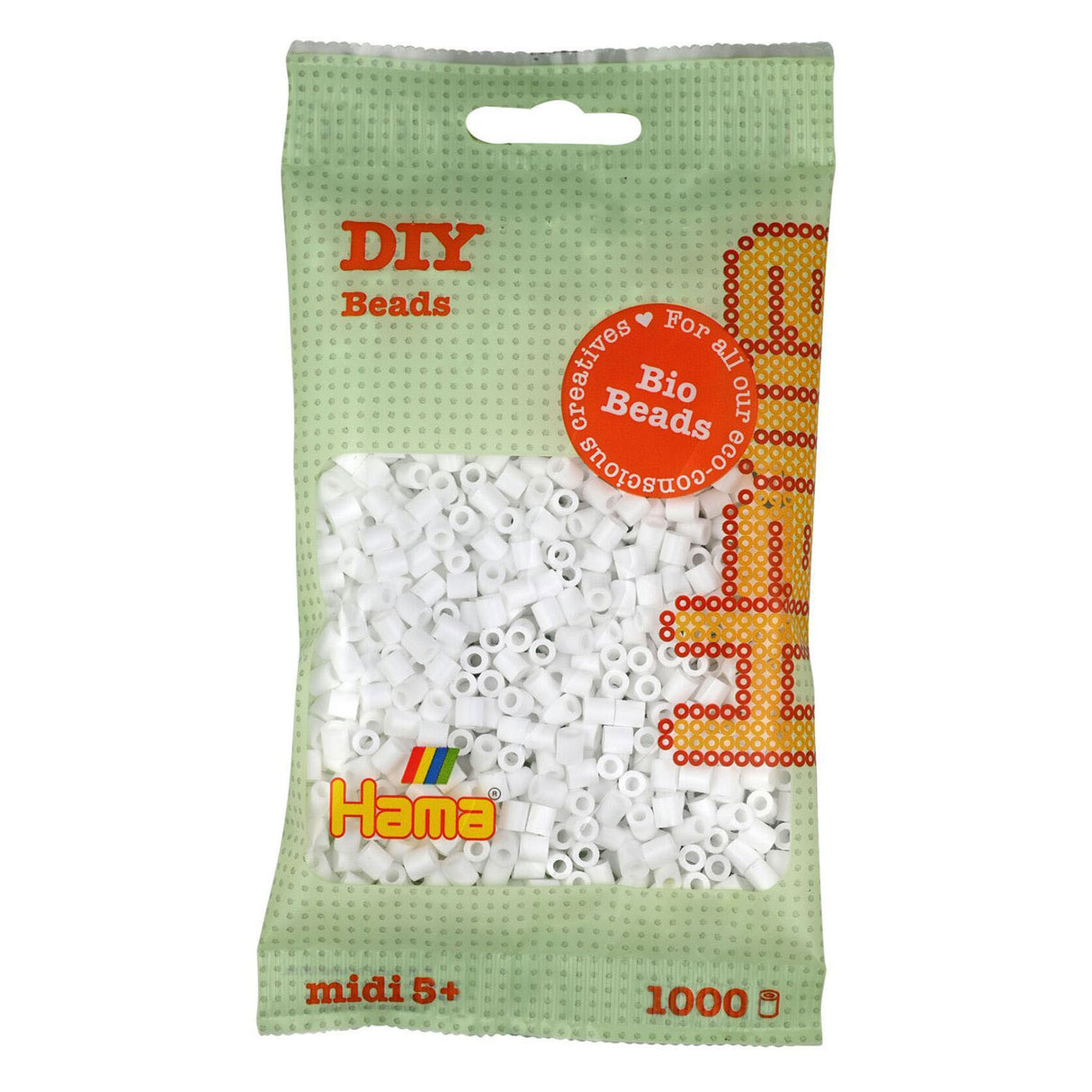 Hama midi bio strygeperler - hvide (001), 1000 stk.