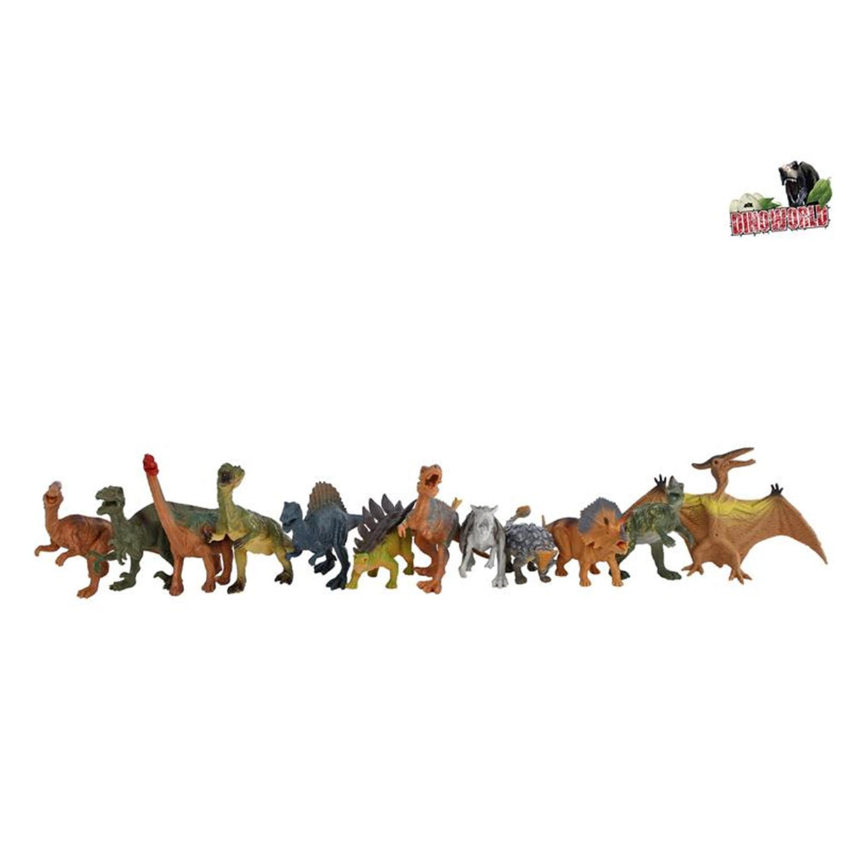 Dinoworld dinosaurfigurer fås i 12 forskellige typer