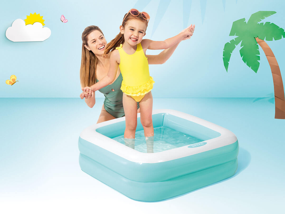 Intex firkantet babypool-blå