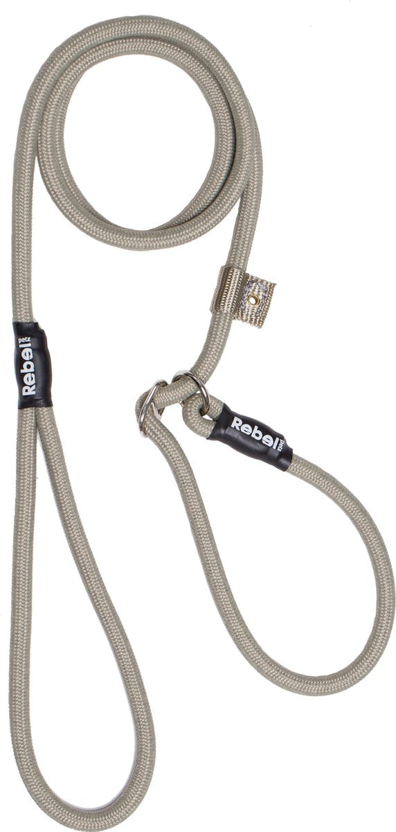 Rebel petz hondenriem - trainingslijn - taupe - s - 8mm x 140cm