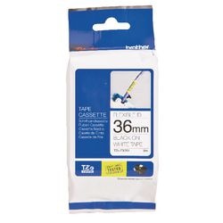 Etikettape brother tzefx261 sort, hvid 36mmx8m