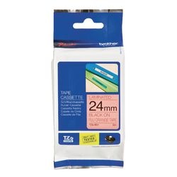Etikettape brother tzeb51 sort, orange 24mmx8m