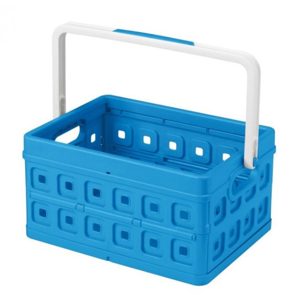 Sunware firkantet indkøbskasse 24 liter med håndtag blå 44x31,5x21cm