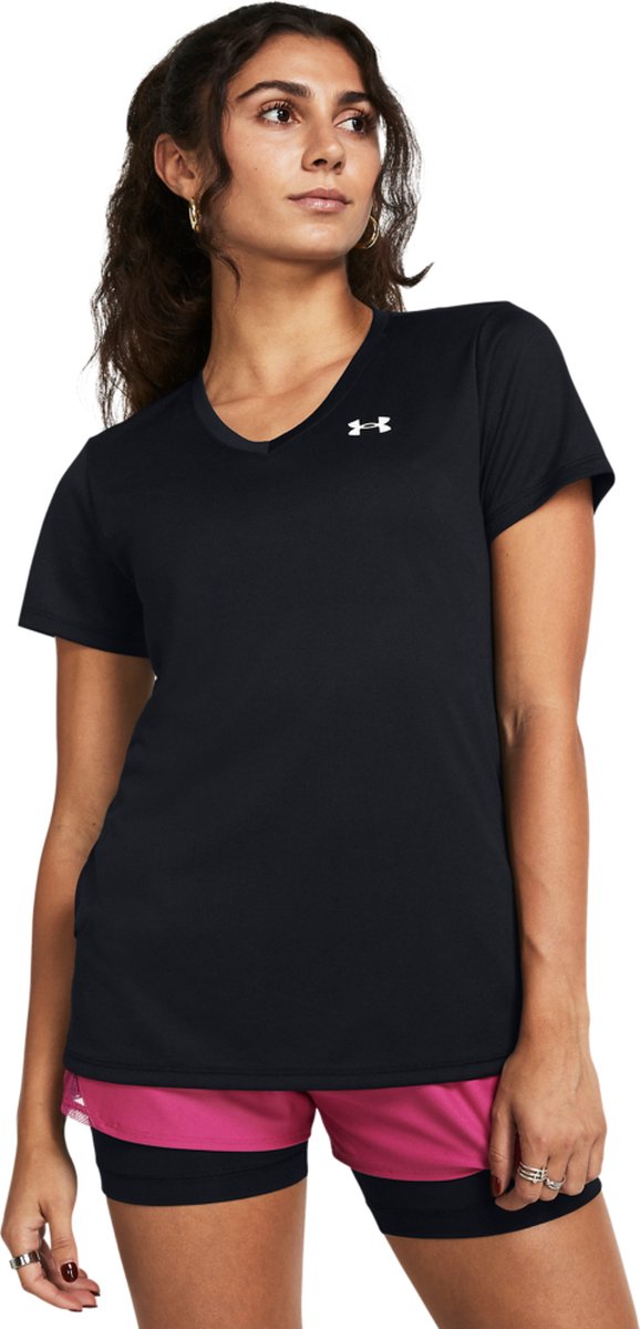 Under armour tech ssv - solid-blk damesportstrøje - sort - hvid