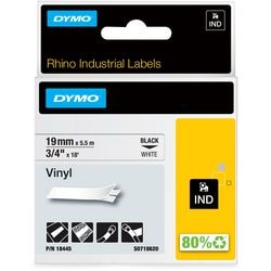 Dymo etikettape næsehorn sort, hvid 19 mm x 5,5 m