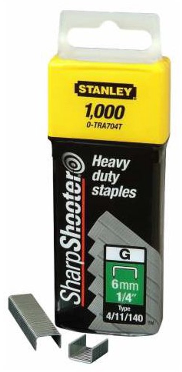 Stanley hæfteklammer 6mm type g - 1000 stk