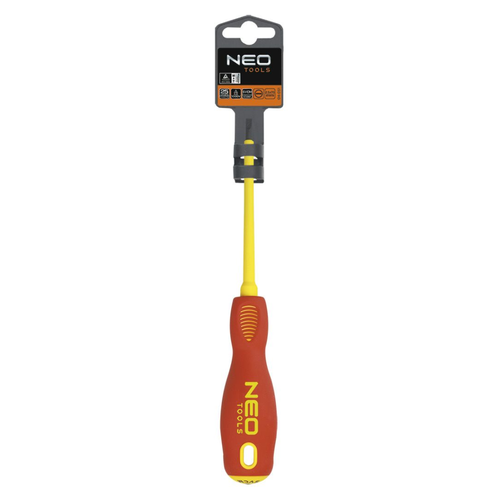 Neo tools flad skruetrækker 2,5x75mm 1000v crmo stål