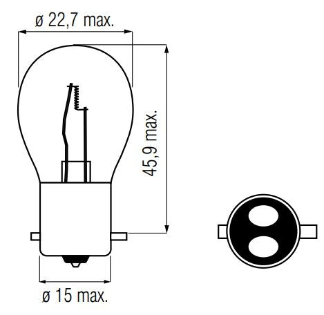 Bosma lampe 12v-20 20w bax15d