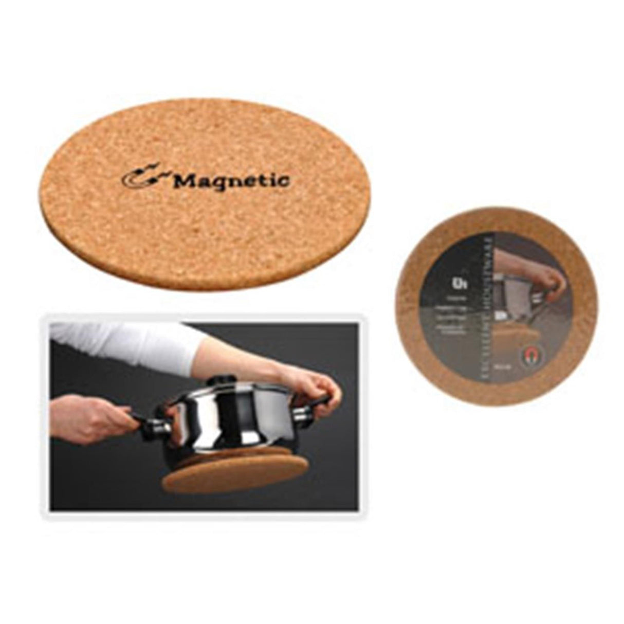 Fremragende husholdningsartikler pan coaster kork magnetisk 21cm