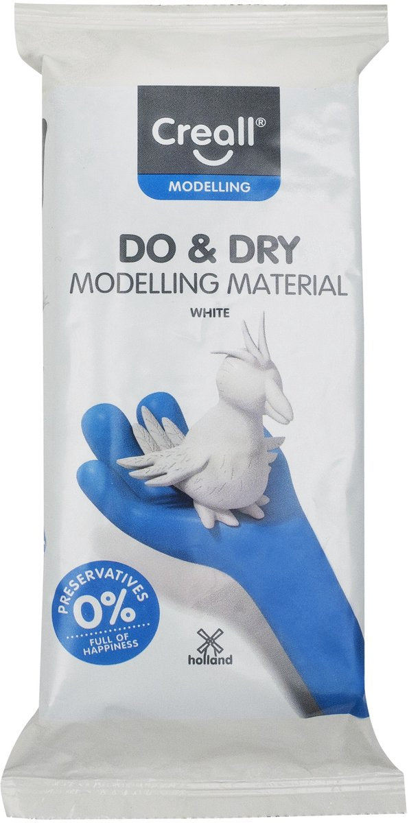 Creall do dry modelleringsler konserveringsfri hvid, 500gr.
