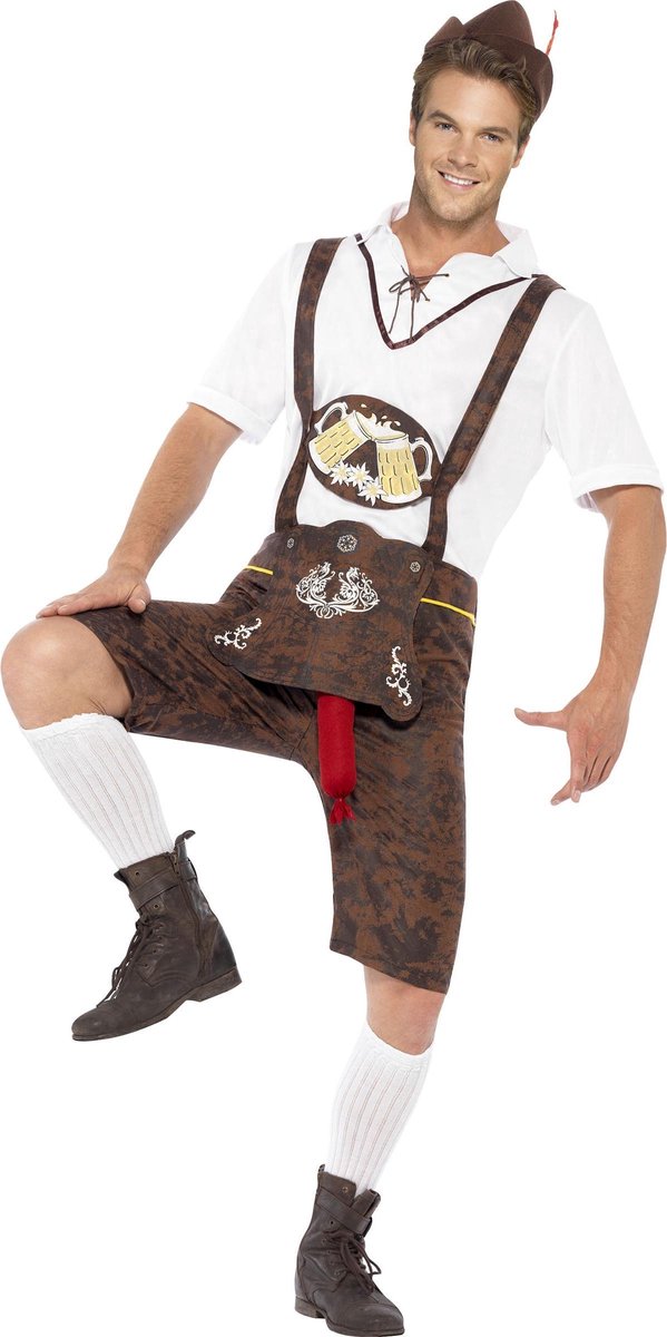 Vegaoo Funny Oktoberfest Bavarian Lederhosen kostume til mænd | størrelse m