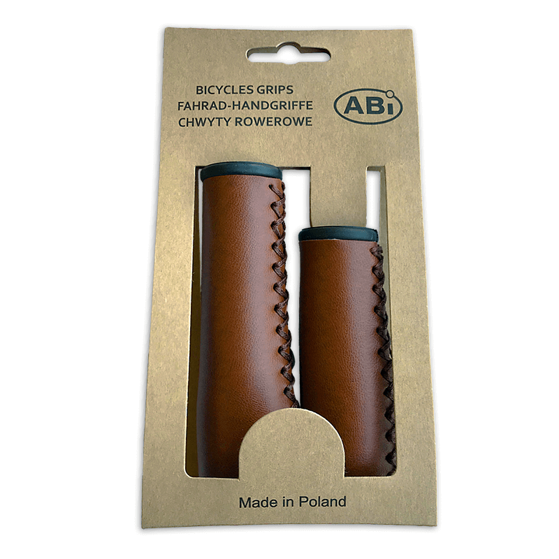 Abi Real Leather Bike Handles 120 95mm