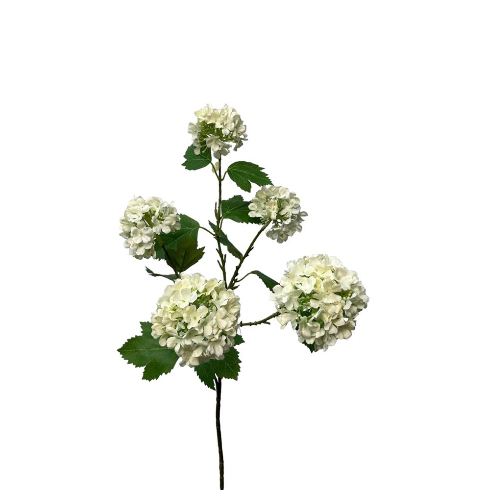 Roberts kollektion kunstig blomster snebold spray 83cm creme