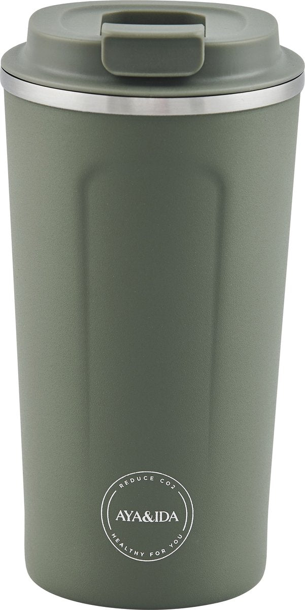 Aya ida aya ida - cup2go - termokandekop - kaffekop - coffee to go - rejsekop - tag med dig - 500ml - tropisk grøn