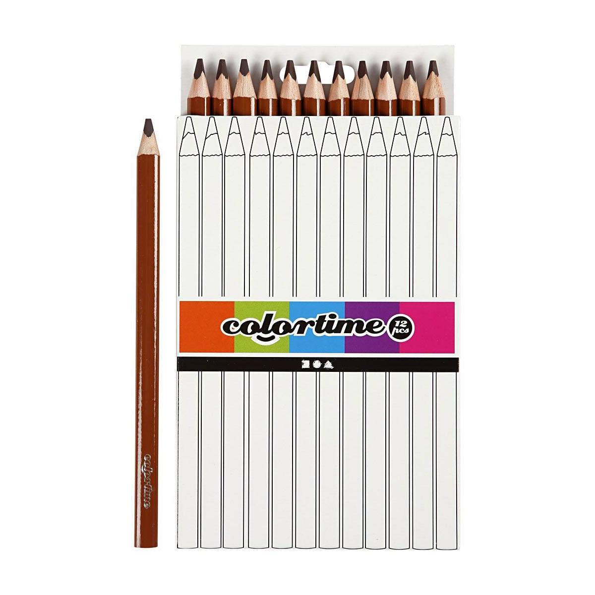 Creativ firma trekantede jumbo farveblyanter - brune, 12 stk.