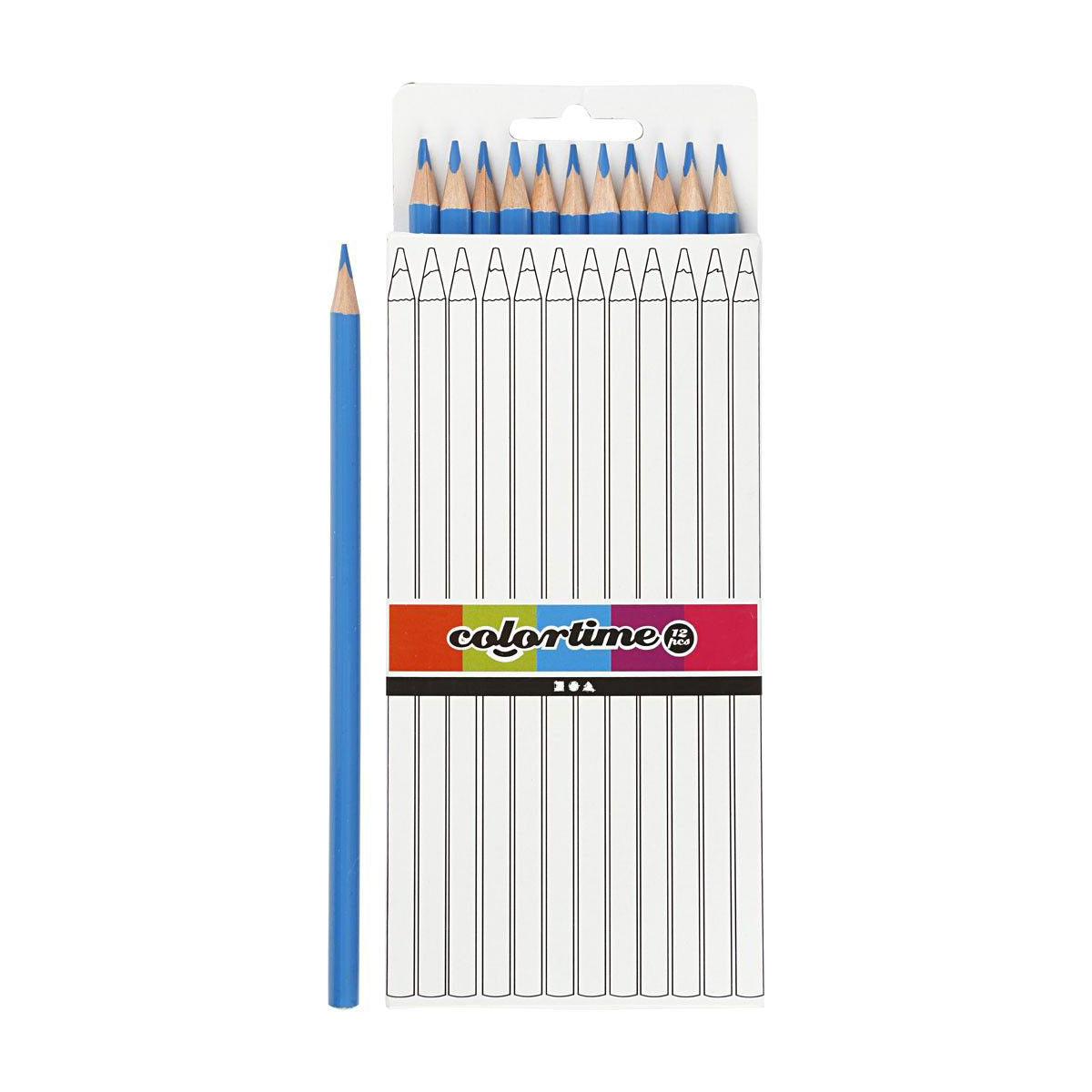 Creativ firma trekantede farveblyanter - lyseblå, 12 stk.