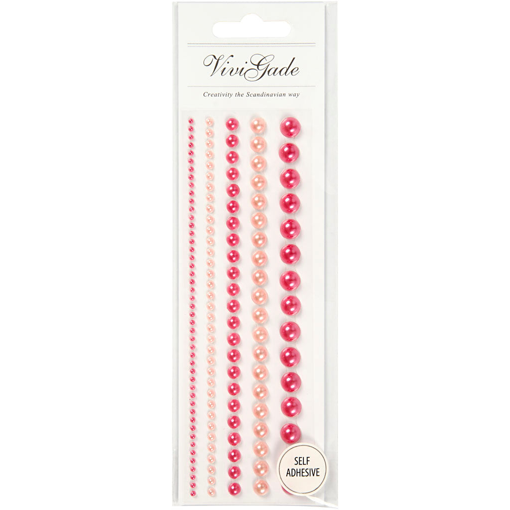 Creativ company half stick perler pink 2-8mm, 140stk.