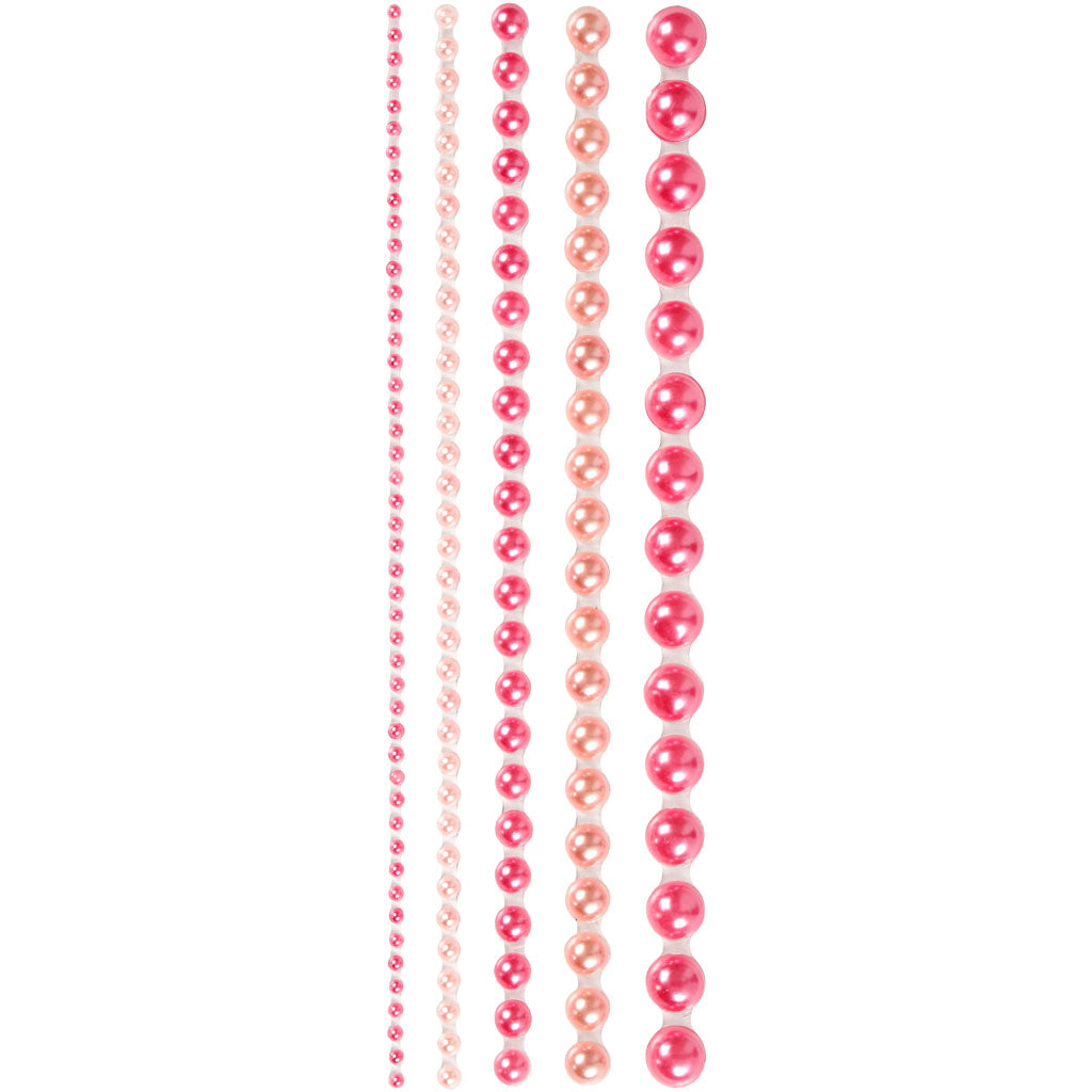 Creativ company half stick perler pink 2-8mm, 140stk.
