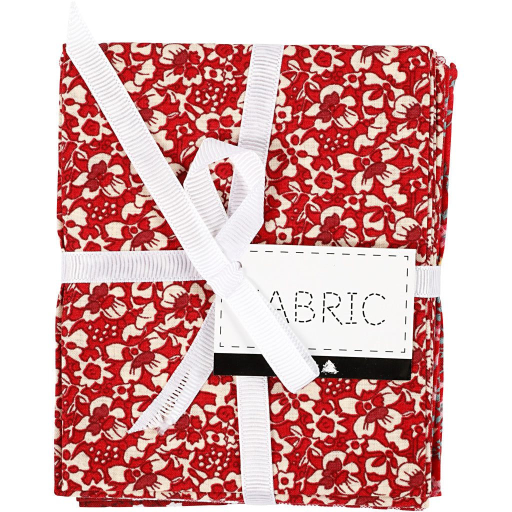Creativ firma patchwork stof rød 45x55cm, 4 stk.