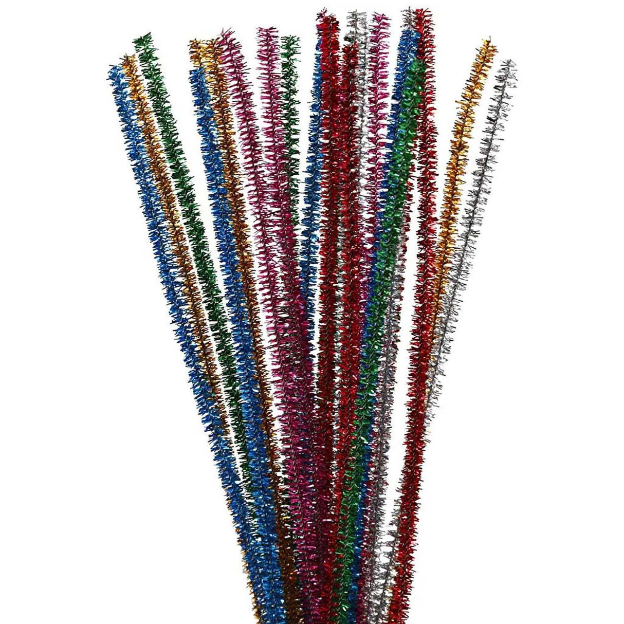 Creativ firma chenilletråd stærke farver glitter 30cm, 24 stk.