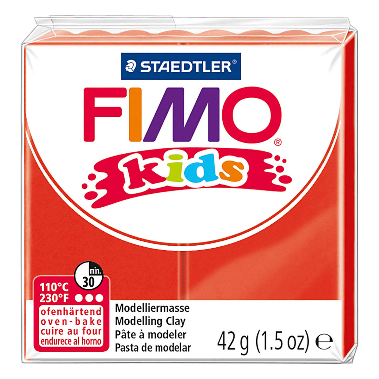 Fimo kids modeling clay rød, 42gr
