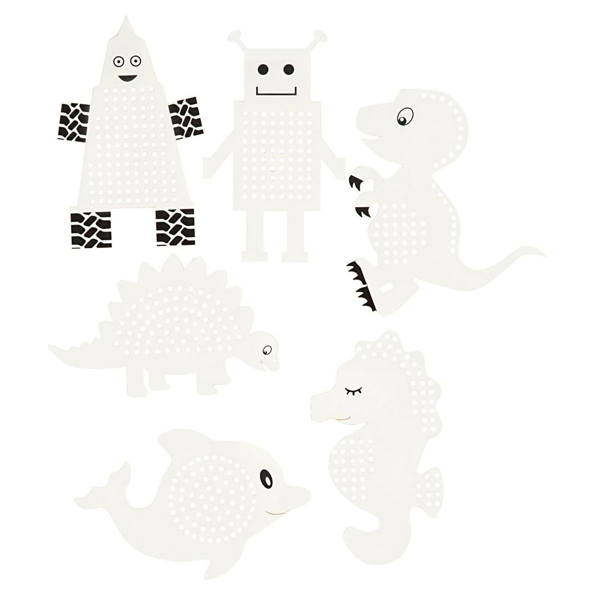 Creativ virksomhed https: www.cchobby.nl cross-stitching-cardboard-animals-robots-h-8-13-cm-w-8-13-cm-white-6x3-piece-1-box