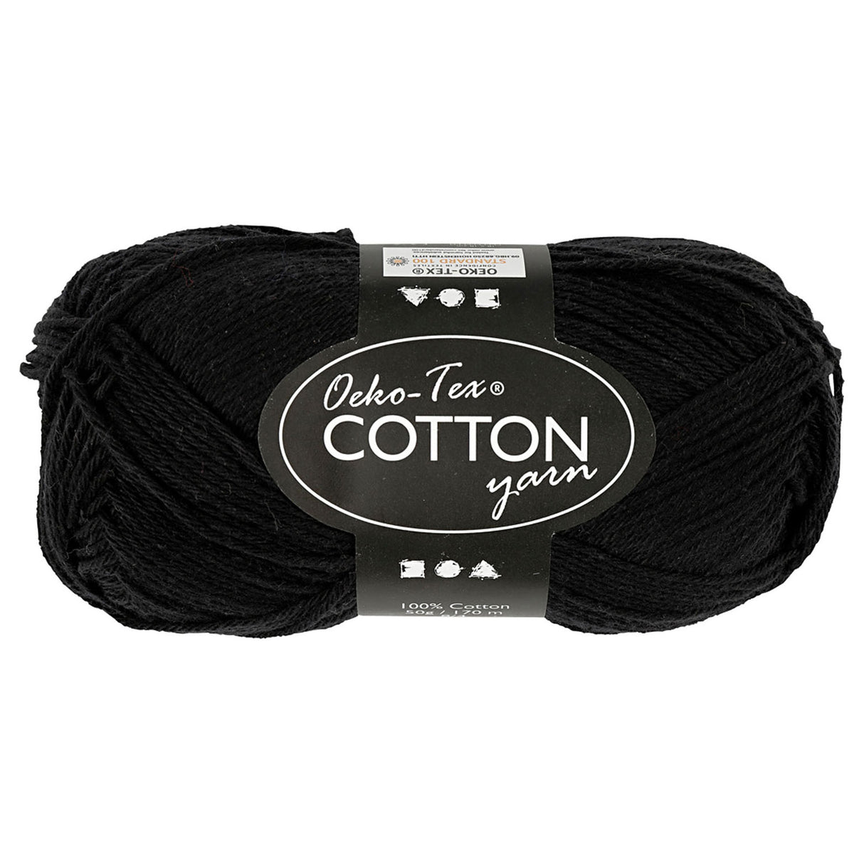 Creativ firma bomuldsgarn, sort, 50gr, 170m