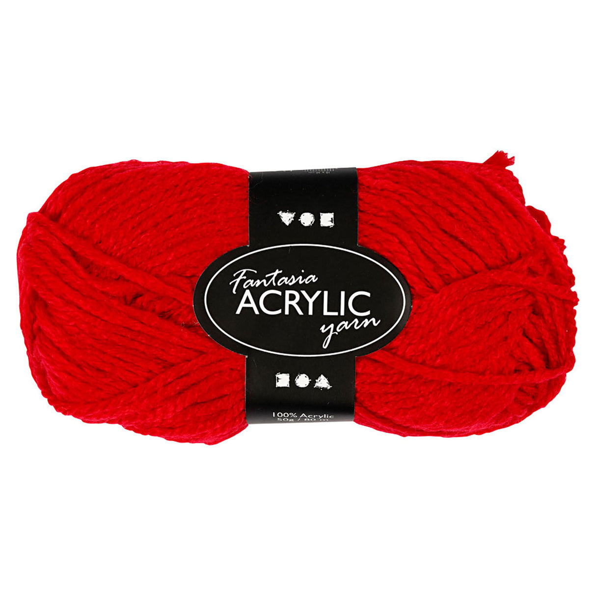 Creativ company akrylgarn, rød, 50gr, 80m